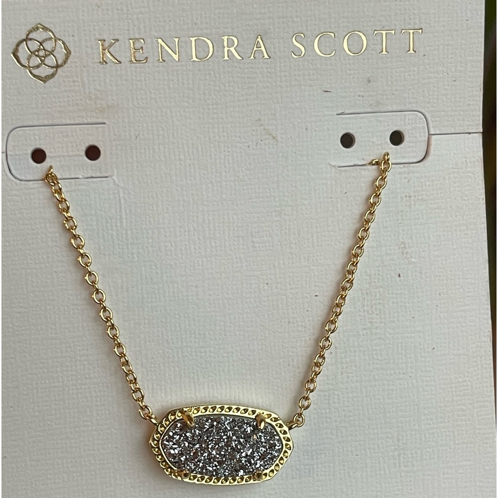 NWT- Kendra Scott Elisa Drusy 15” Necklace, Gold Platinum